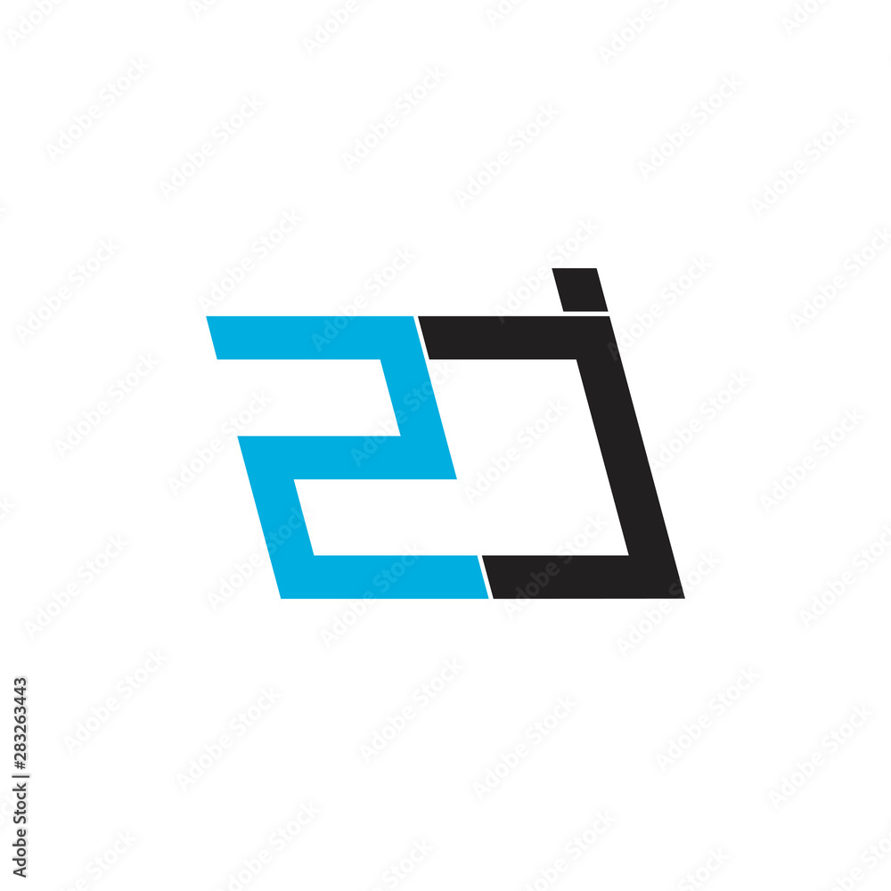 letter 2j simple geometric line logo vector letter 2j simple geometric line logo vector