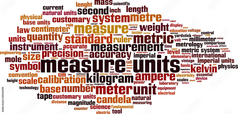 Naklejka premium Measure units word cloud