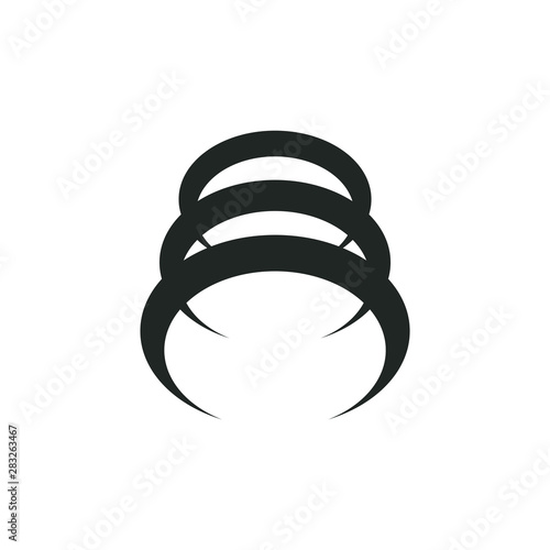 curves loop 3d flat abstract logo vector