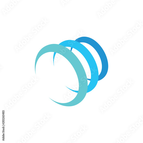 curves loop 3d flat abstract logo vector