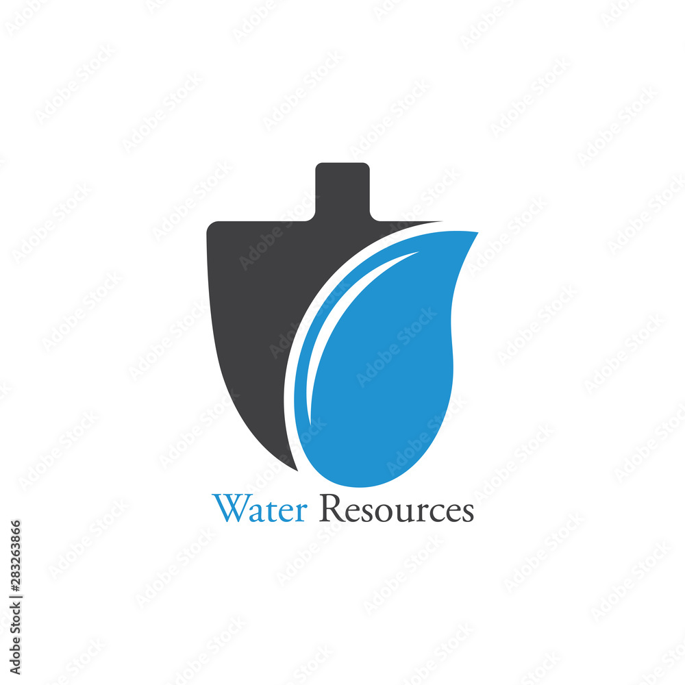 water resources shovel geometric icon vector water resources shovel geometric icon vector