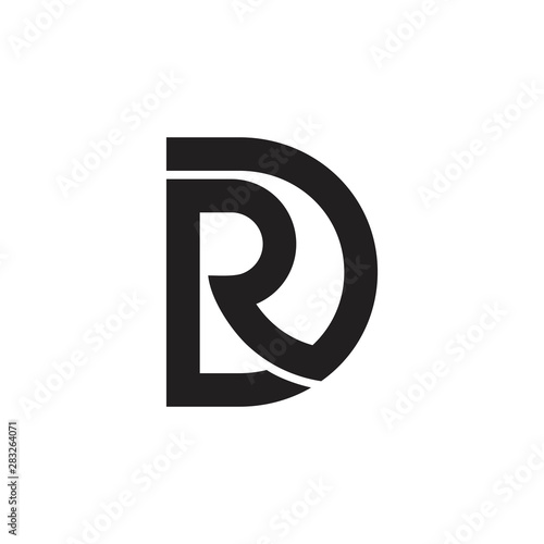 letter rd simple geometric line logo vector photo
