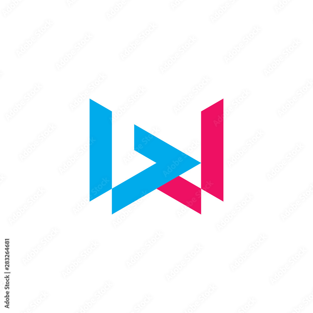 letter bw simple geometric line logo vector letter bw simple geometric line logo vector