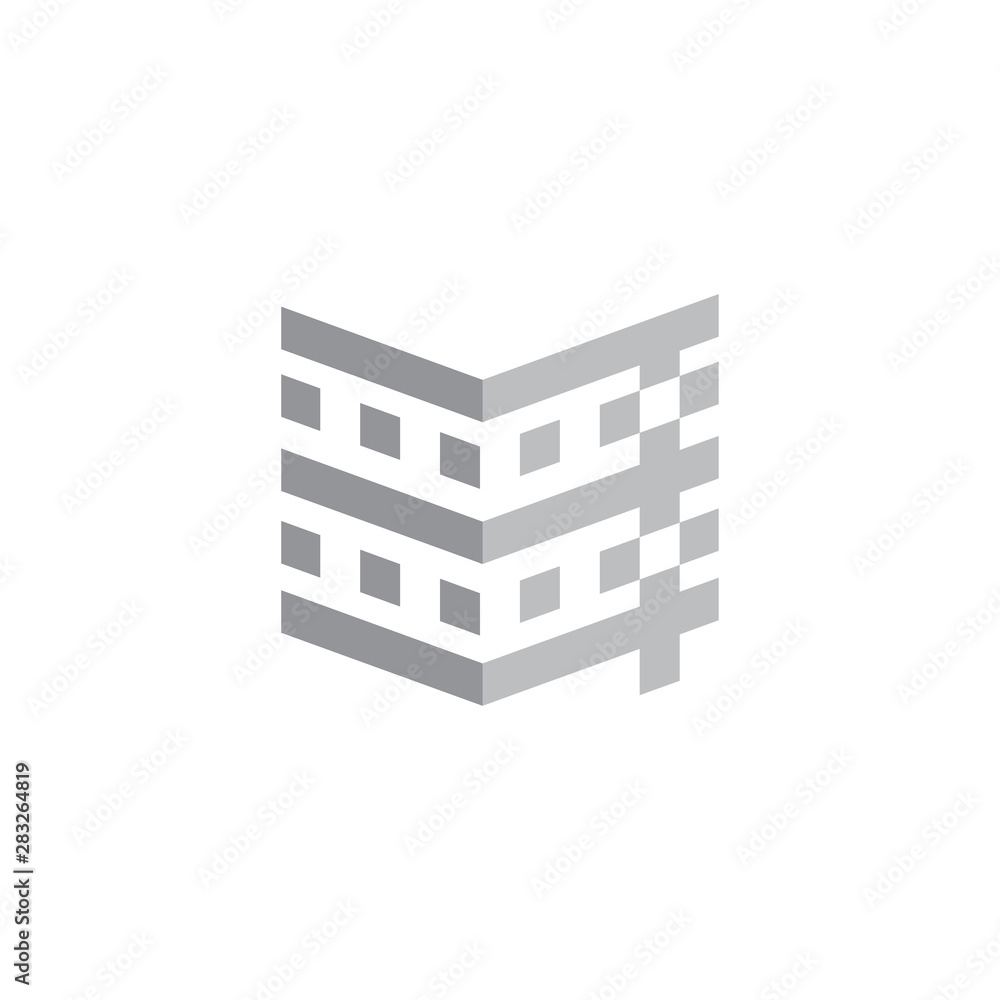 tall building geometric design logo vector tall building geometric design logo vector