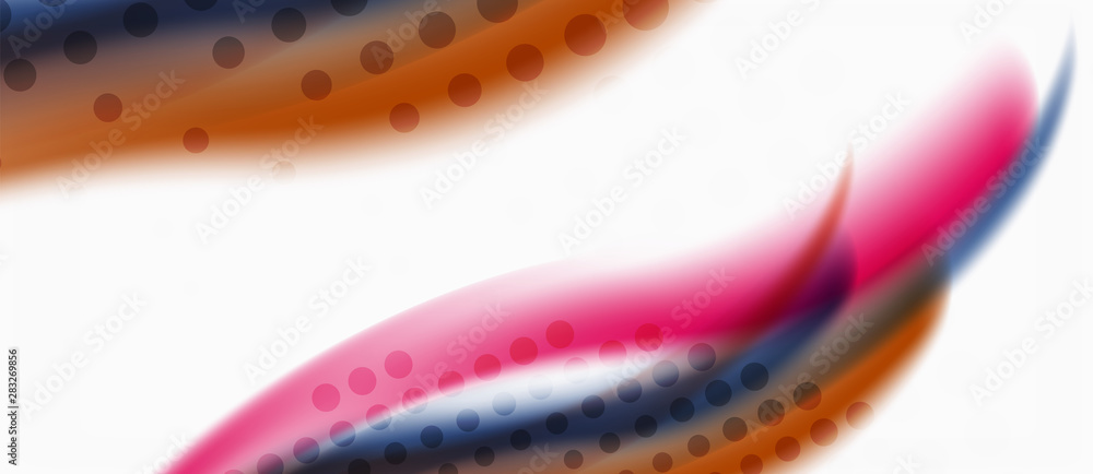 Fototapeta premium Line wave art illustration on light backdrop. Vector abstract design banner template. Business template