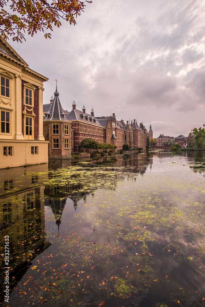 Hofvijver and Binnenhof in Den Haag, Netherlands