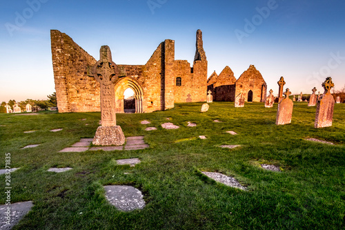 Clonmacnoise Monastery in Ireland countryside photo