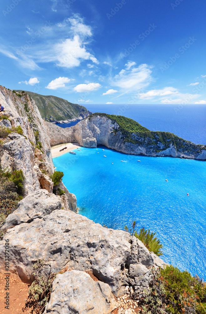 Navagio Beach on Zakynthos Island in Greece Navagio Beach on Zakynthos Island in Greece
