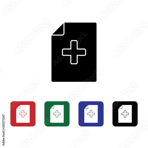 Document medical, file vector icon. Premium quality graphic design icon. One of the collection icons for websites, web design, mobile app