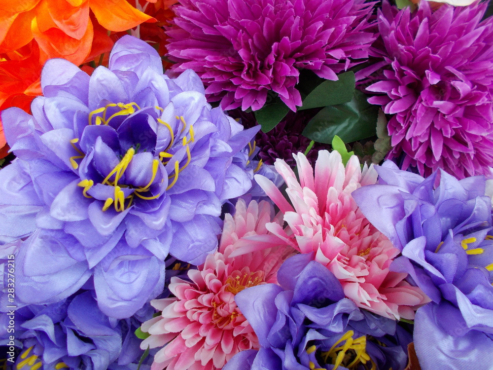 Fototapeta premium bright fabric flowers for designer cards