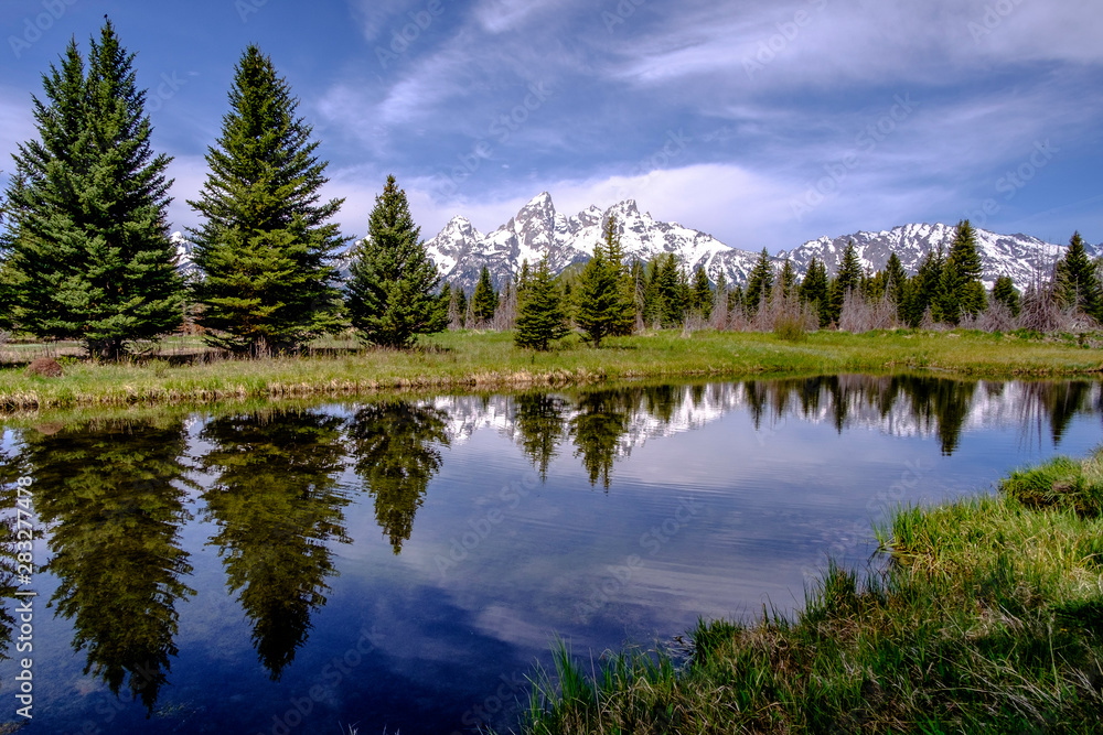 View of Teton Range in Grand Teton National Park, Wyoming, USA View of Teton Range in Grand Teton National Park, Wyoming, USA