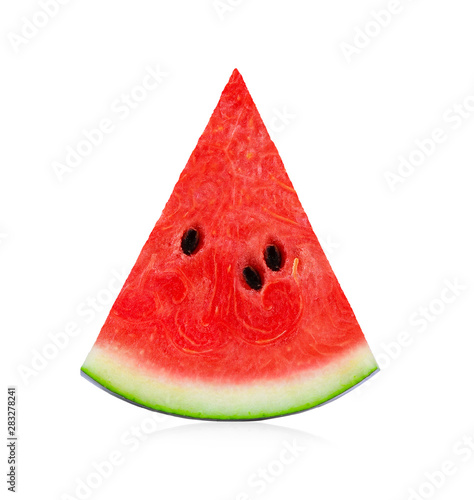 A fresh watermelon slice isolated on white background.
