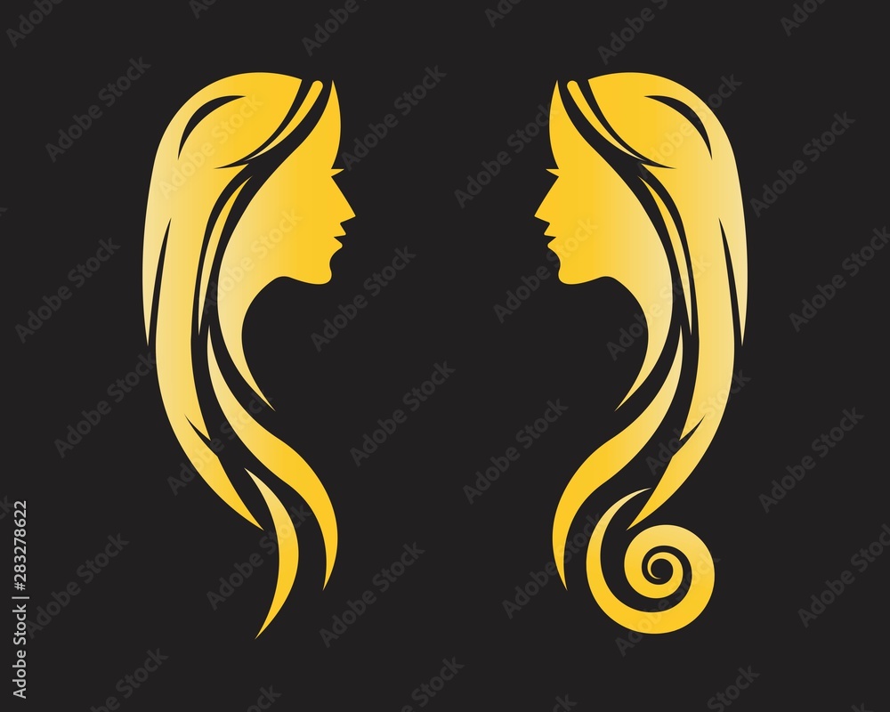 Beauty Women face silhouette character Logo Template Beauty Women face silhouette character Logo Template