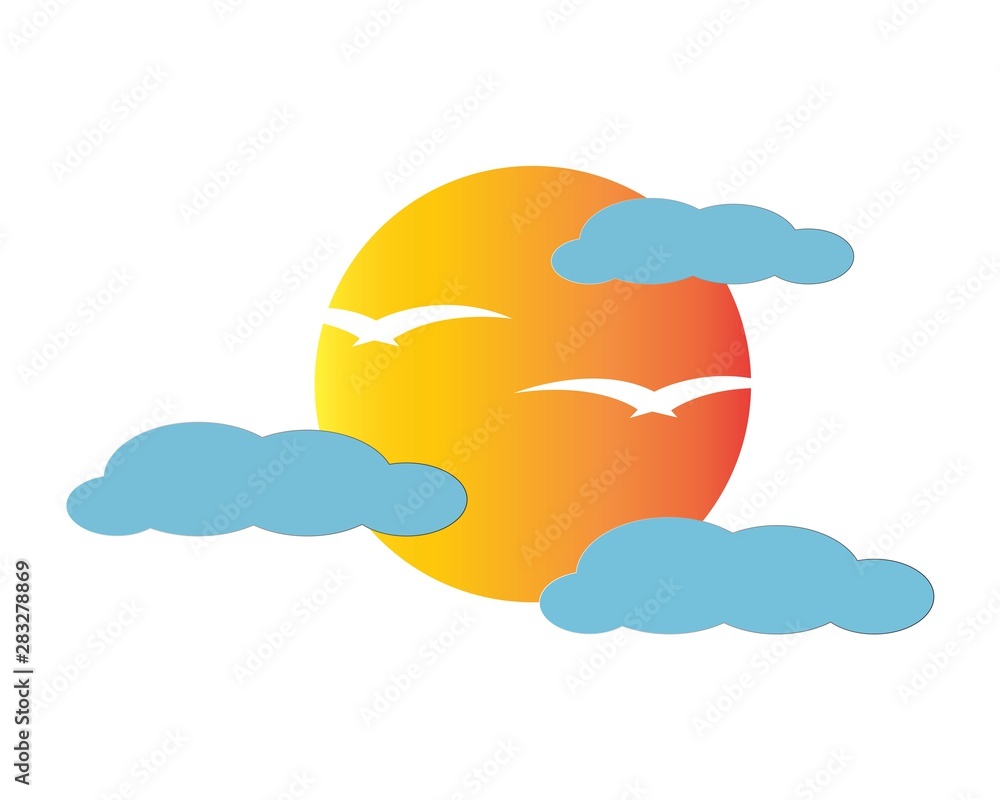 Vector Icon Logo Template Sun over horizon Vector Icon Logo Template Sun over horizon
