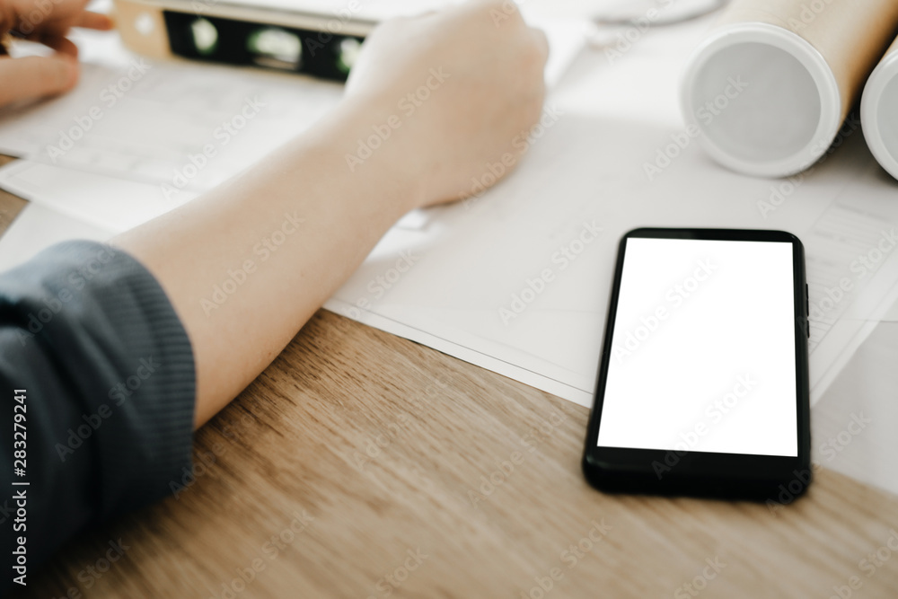 © I Believe I Can Fly - Mockup image of engineers pointing drawing design building Project in office, mockup concept © I Believe I Can Fly - Mockup image of engineers pointing drawing design building Project in office, mockup concept
