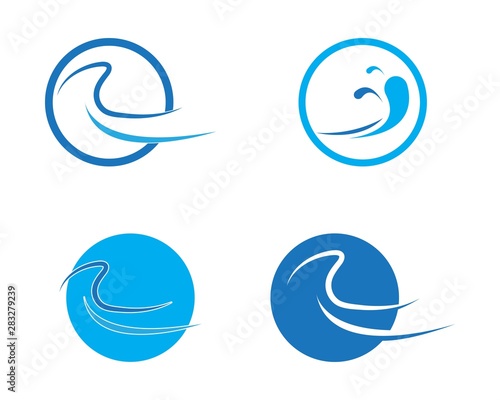 Water Wave Icon Logo Template