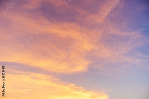 Colorful sky in twilight time  background