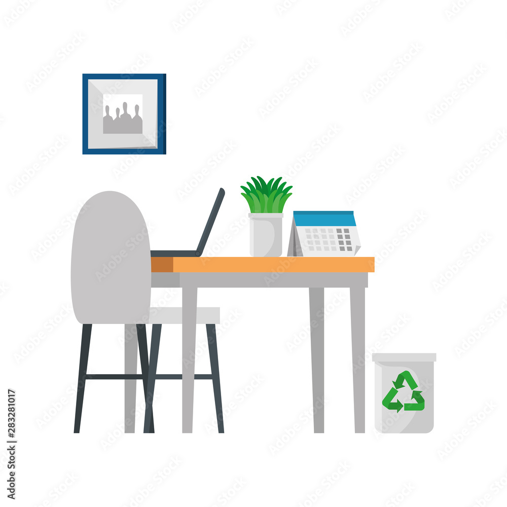 Fototapeta premium office work place scene with laptop