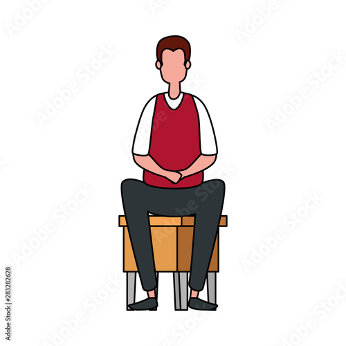 elegant businessman worker seated in bench