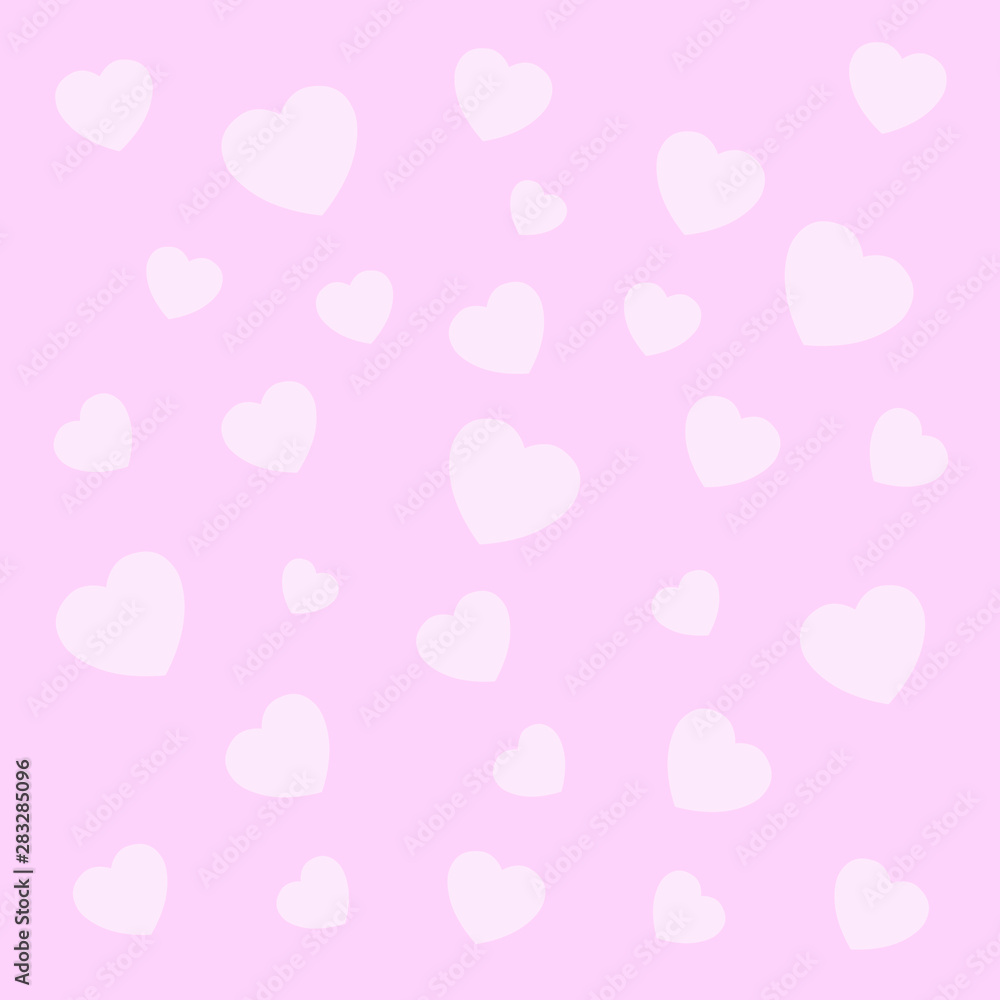heart abstract texture Pettern wallpaper design on pink background Vector illustration