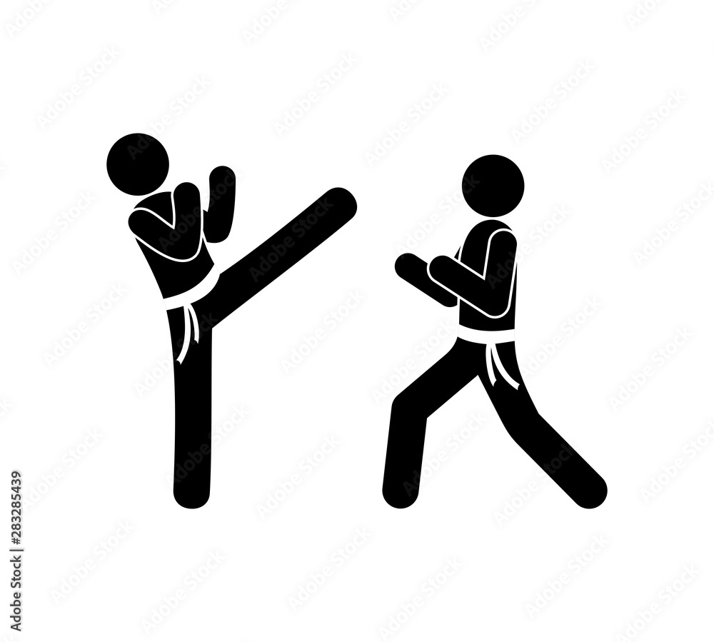 stick figure pictogram, people, karate, simple icon isolated, fight illustration stick figure pictogram, people, karate, simple icon isolated, fight illustration