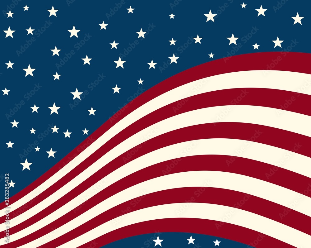 USA background abstract template for banner, background the shining sky