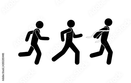 pictogram running people, sporting events, marathon icon, stick figure winner icon