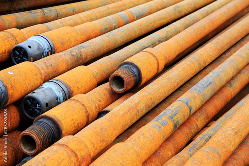 Oil pipe piled up together