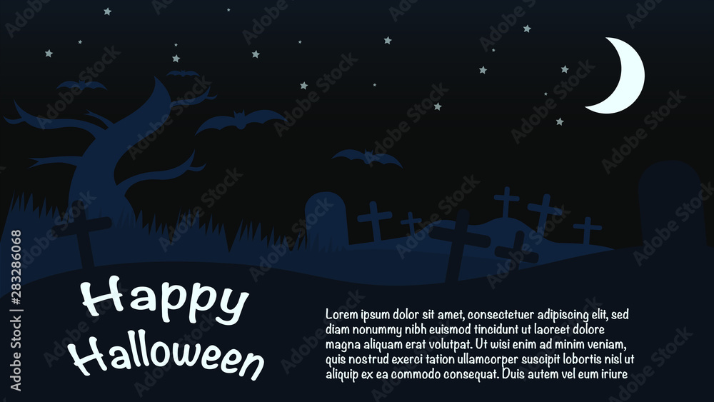 Halloween illustration secne ,Graveyard, Background