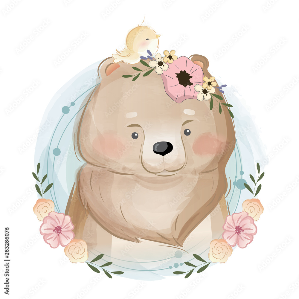 Obraz Portret słodkiego niedźwiedzia