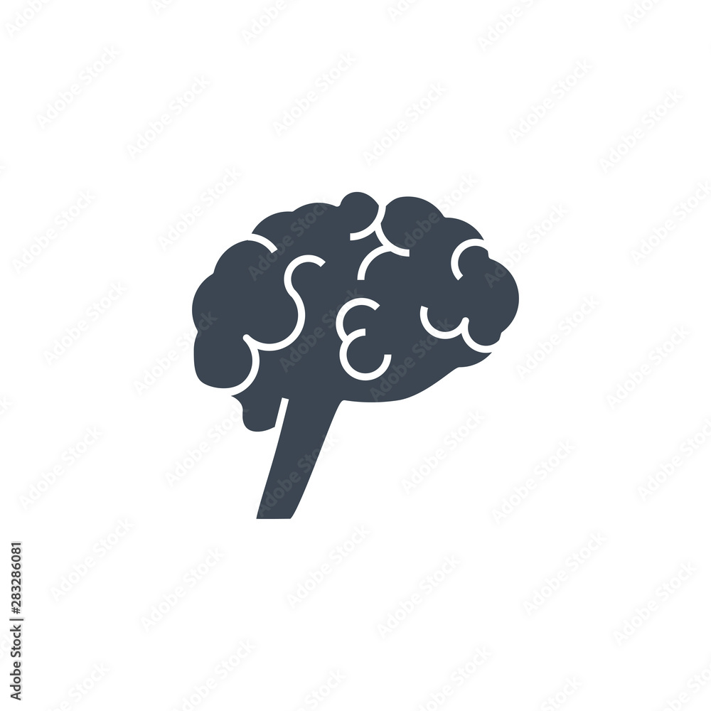 Brain related vector glyph icon. Isolated on white background. Vector illustration. Brain related vector glyph icon. Isolated on white background. Vector illustration.