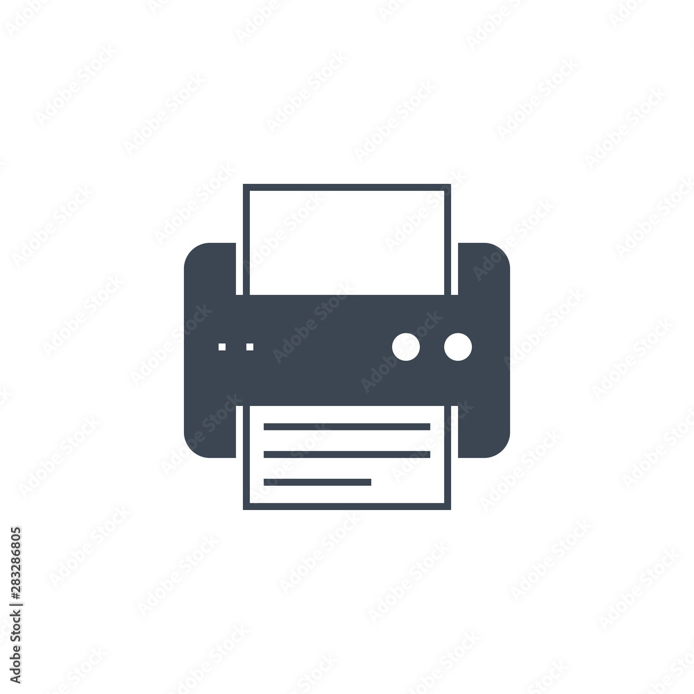 Printer related vector glyph icon. Isolated on white background. Vector illustration. Printer related vector glyph icon. Isolated on white background. Vector illustration.