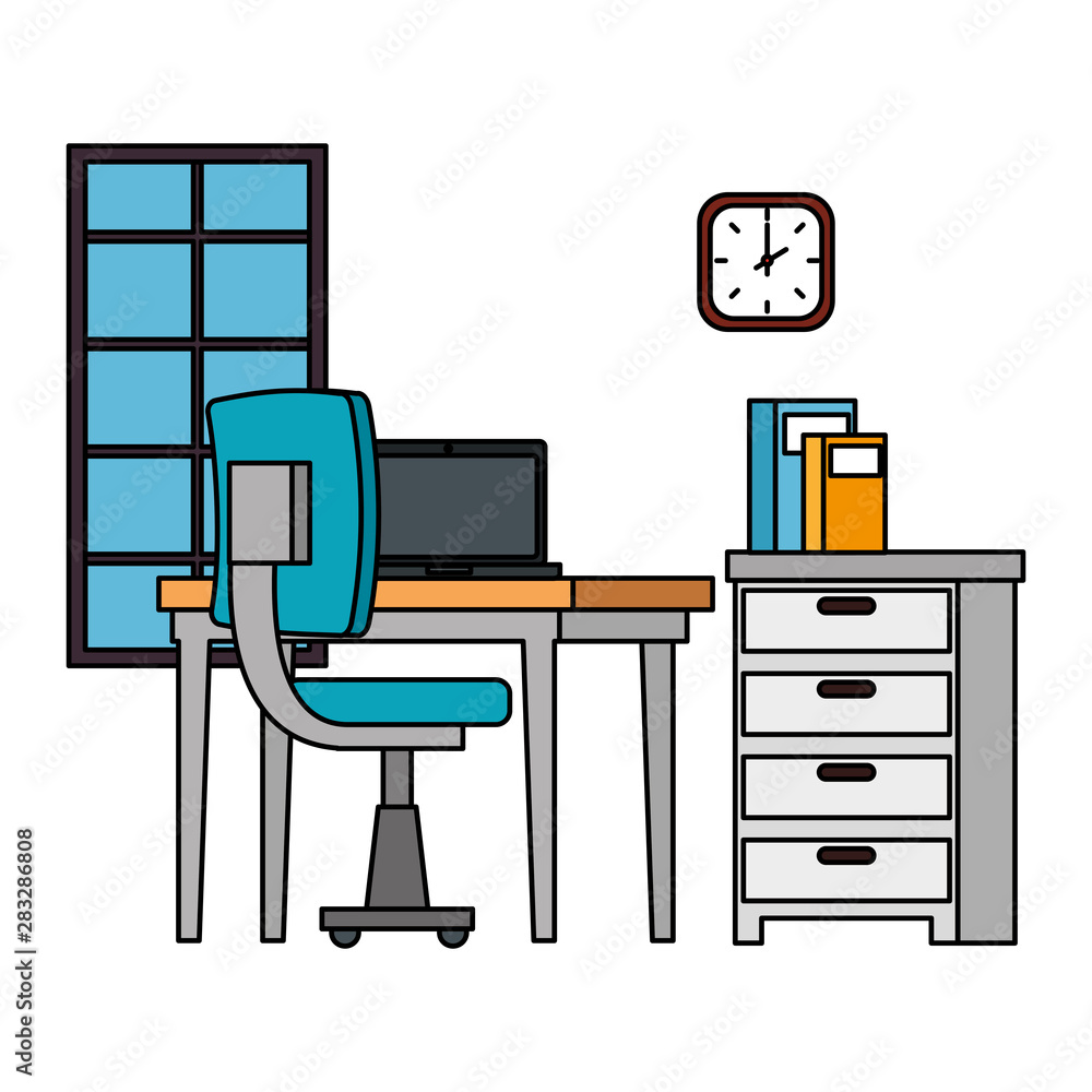office work place scene with laptop office work place scene with laptop