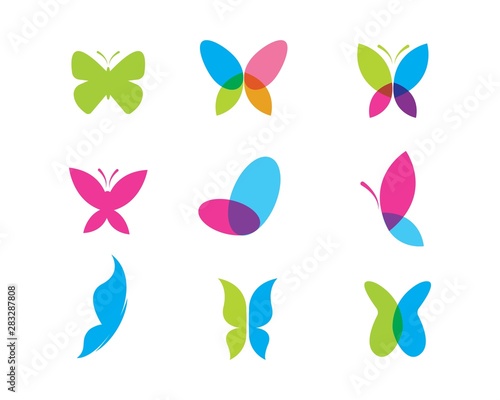 butterfly logo icon vector template