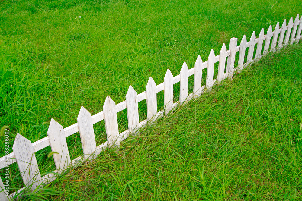 White wooden fence
