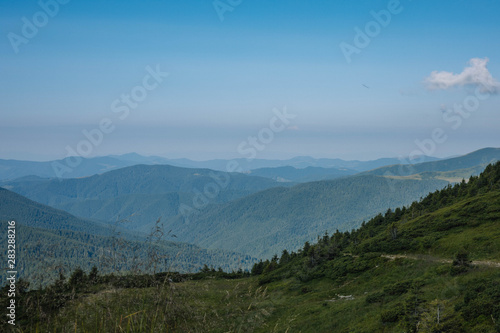 landscape with mountains and clouds