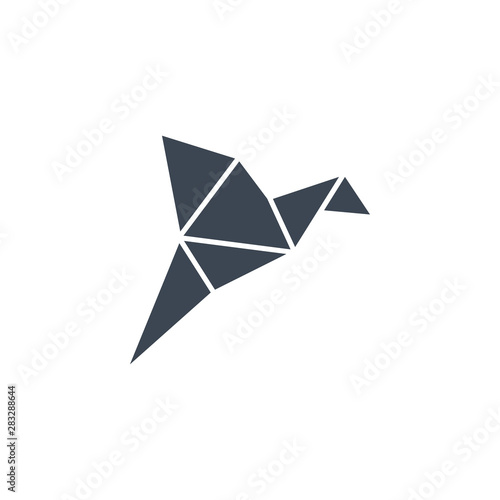 Origami Bird related vector glyph icon. Isolated on white background. Vector illustration. photo