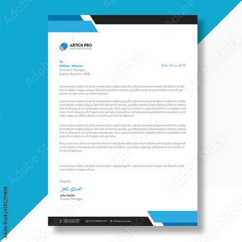 Corporate A4 Business Letterhead Template Design Vector Eps