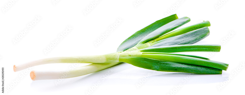 Chopped green onion isolated on white background top view Chopped green onion isolated on white background top view