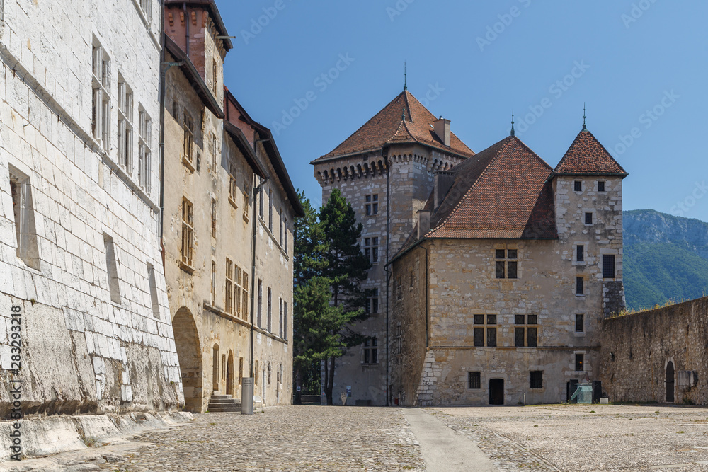 ANNECY / FRANCE - JULY 2015: Inner yard of Annecy castle, France