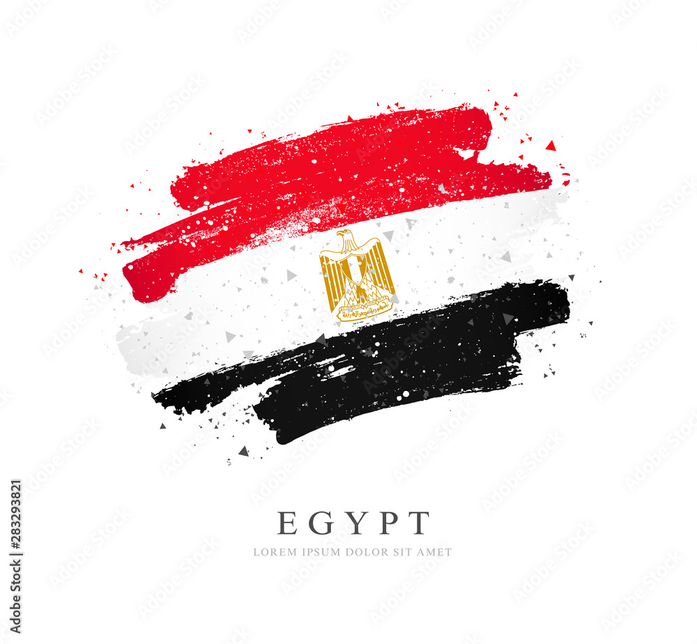 Flag of Egypt. Vector illustration on a white background. Flag of Egypt. Vector illustration on a white background.