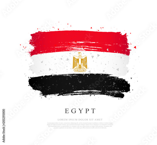 Flag of Egypt. Brush strokes are drawn by hand. Independence Day.