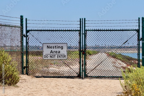 Nesting area with chain link fence 
