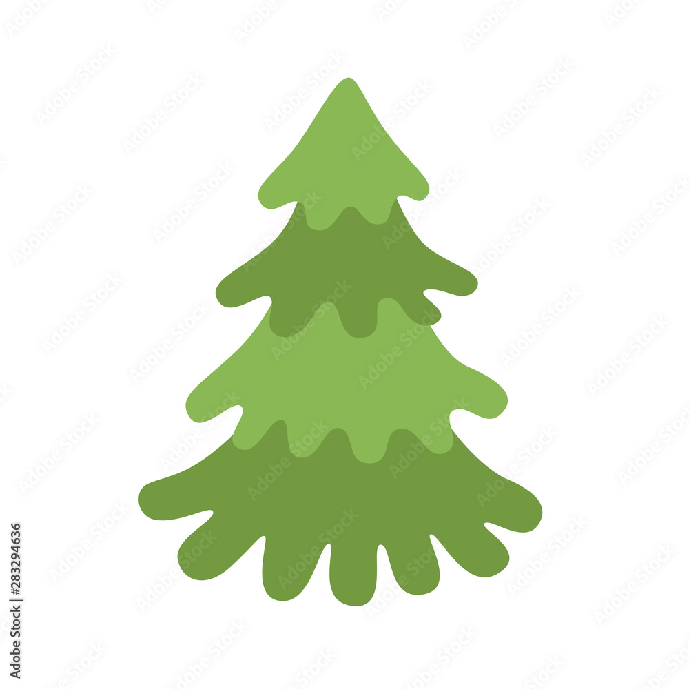 Green xmas tree isolated on white. Vector tree christmas green Green xmas tree isolated on white. Vector tree christmas green