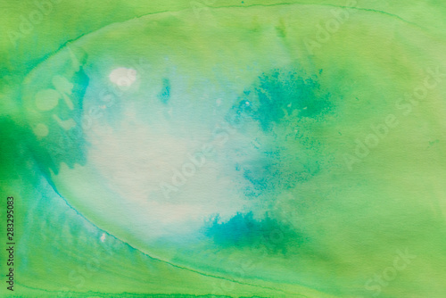 green abstract watercolor painted background texture