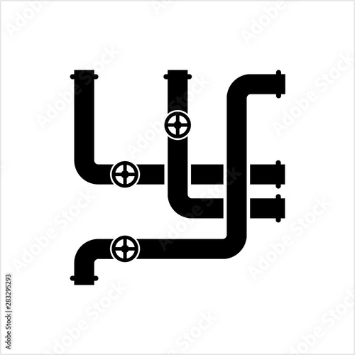 Pipe Icon, Pipe Fitting Icon, Water, Gas, Oil Pipeline, Plumbing Work