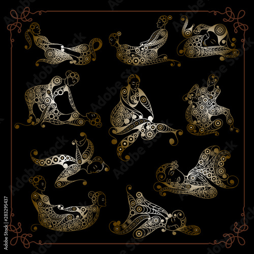 Graphic illustration of with Thai massage_set