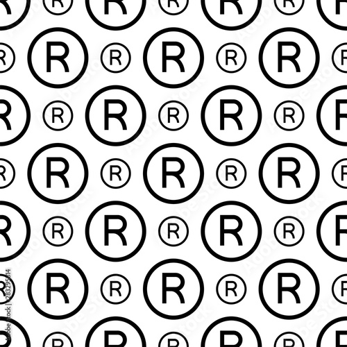 Registered Trademark Icon, Letter R Symbol Seamless Pattern
