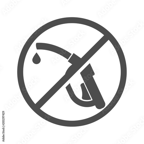 no gas icon isolated on white background. no gas ecological transport flat icon for web, mobile and user interface design. ecological transport comcept