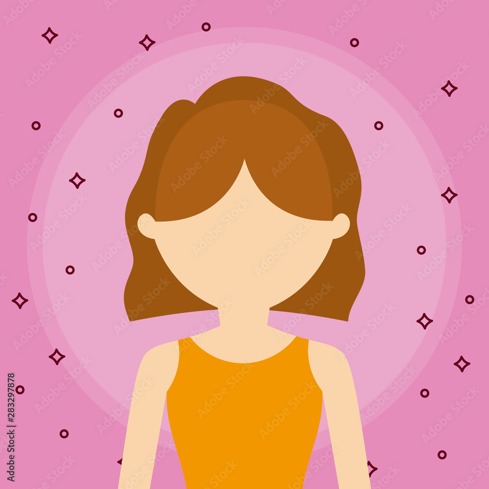 young woman beauty avatar character young woman beauty avatar character